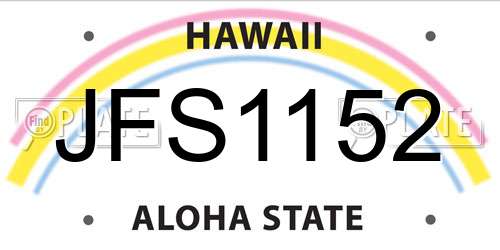 JFS1152 Hawaii License Plate