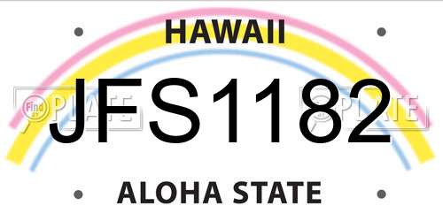 JFS1182 Hawaii License Plate