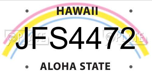 JFS4472 Hawaii License Plate