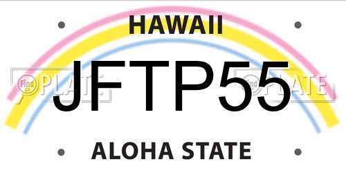 JFTP55 Hawaii License Plate