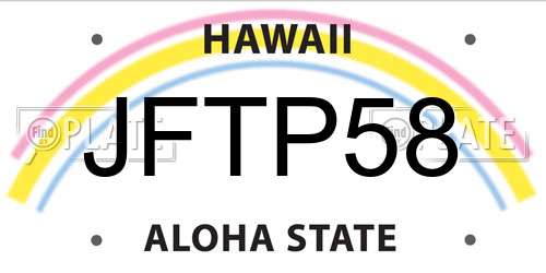 JFTP58 Hawaii License Plate
