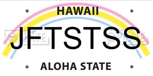 JFTSTSS Hawaii License Plate
