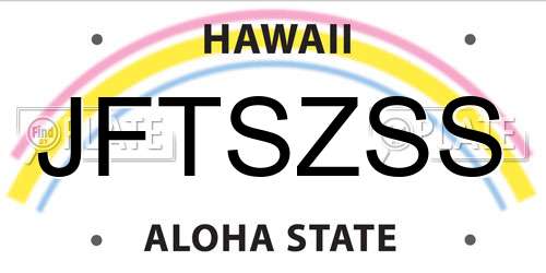JFTSZSS Hawaii License Plate