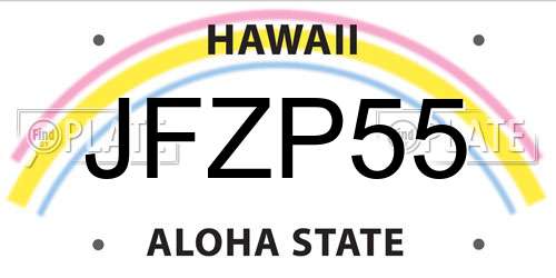 JFZP55 Hawaii License Plate