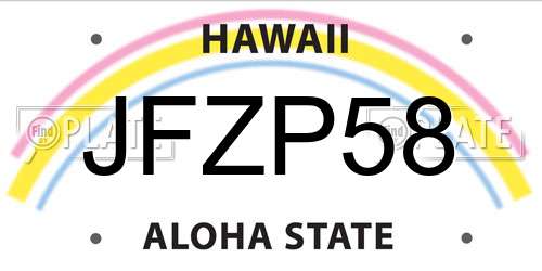 JFZP58 Hawaii License Plate