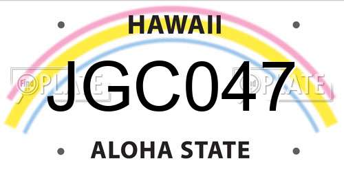 JGC047 Hawaii License Plate