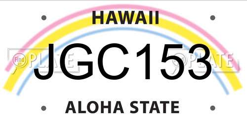JGC153 Hawaii License Plate