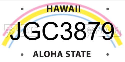 JGC3879 Hawaii License Plate