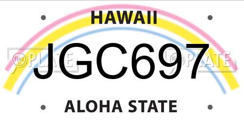 JGC697 Hawaii License Plate