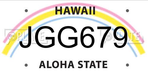 JGG679 Hawaii License Plate