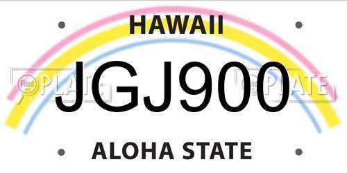 JGJ900 Hawaii License Plate