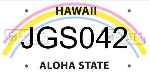 JGS042 Hawaii License Plate