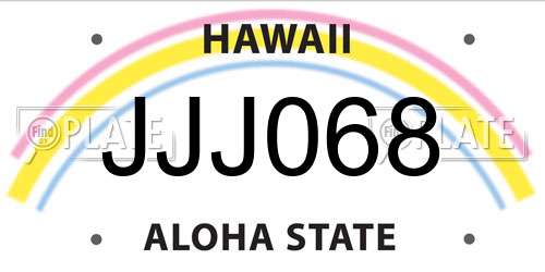 JJJ068 Hawaii License Plate