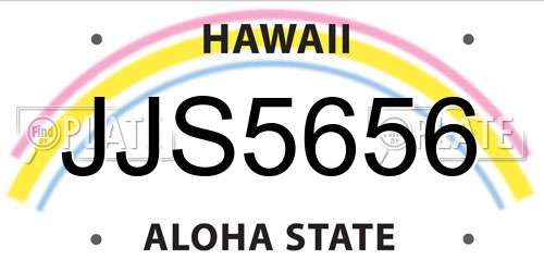 JJS5656 Hawaii License Plate