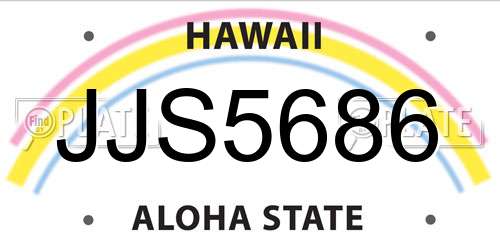 JJS5686 Hawaii License Plate