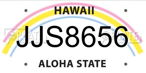 JJS8656 Hawaii License Plate