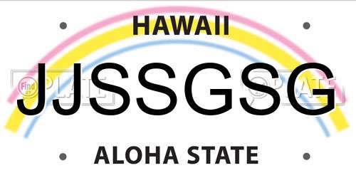 JJSSGSG Hawaii License Plate