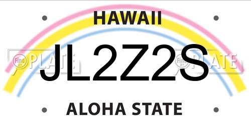 JL2Z2S Hawaii License Plate