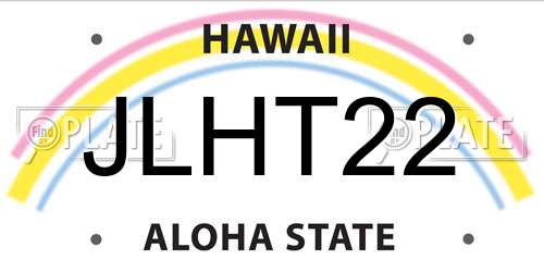 JLHT22 Hawaii License Plate