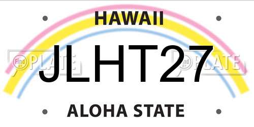 JLHT27 Hawaii License Plate