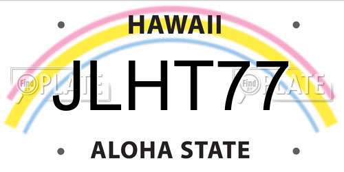 JLHT77 Hawaii License Plate