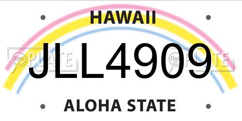 JLL4909 Hawaii License Plate