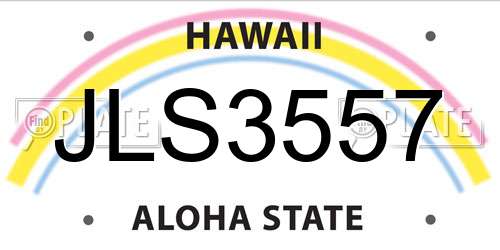 JLS3557 Hawaii License Plate