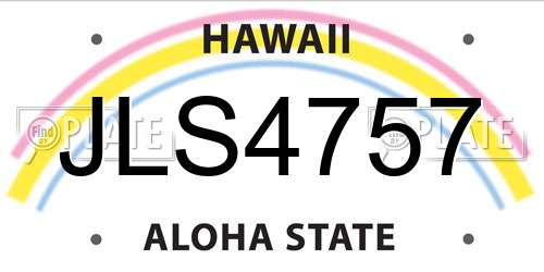 JLS4757 Hawaii License Plate