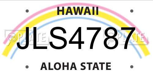 JLS4787 Hawaii License Plate