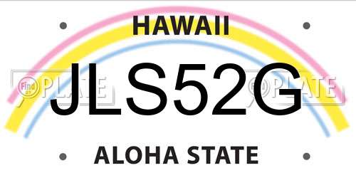 JLS52G Hawaii License Plate