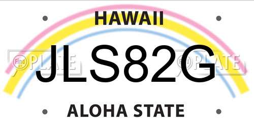 JLS82G Hawaii License Plate