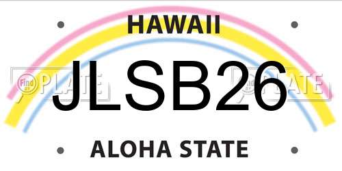 JLSB26 Hawaii License Plate
