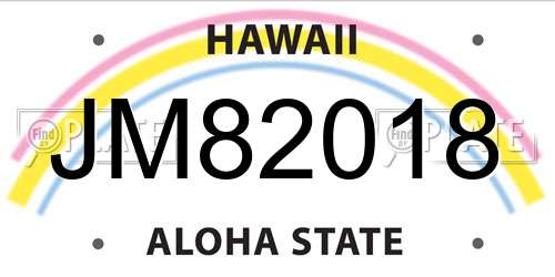 JM82018 Hawaii License Plate