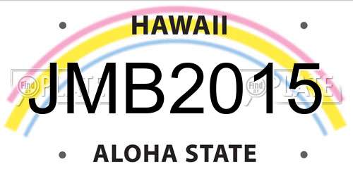 JMB2015 Hawaii License Plate
