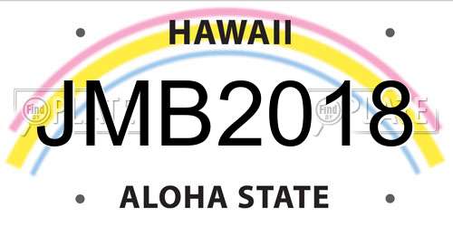 JMB2018 Hawaii License Plate