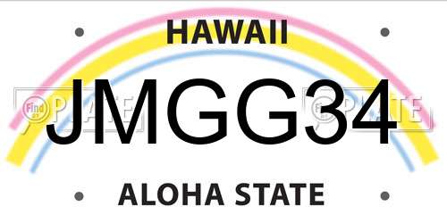 JMGG34 Hawaii License Plate