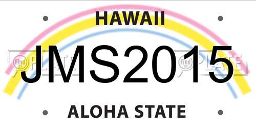 JMS2015 Hawaii License Plate