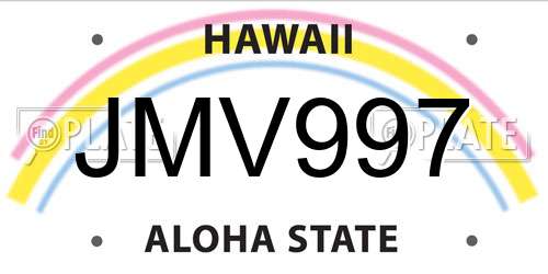 JMV997 Hawaii License Plate