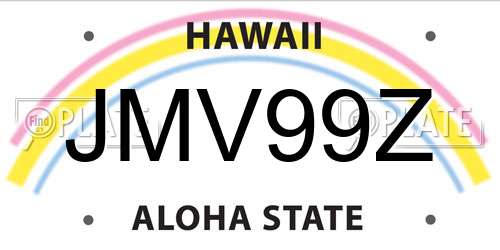JMV99Z Hawaii License Plate