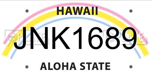 JNK1689 Hawaii License Plate