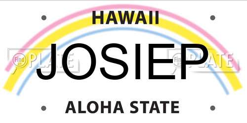 JOSIEP Hawaii License Plate