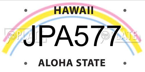 JPA577 Hawaii License Plate