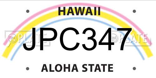 JPC347 Hawaii License Plate