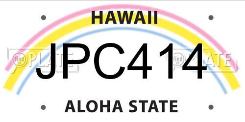 JPC414 Hawaii License Plate