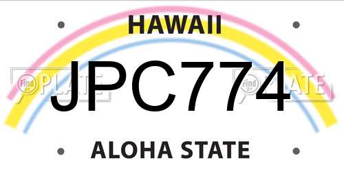 JPC774 Hawaii License Plate