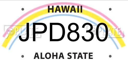 JPD830 Hawaii License Plate