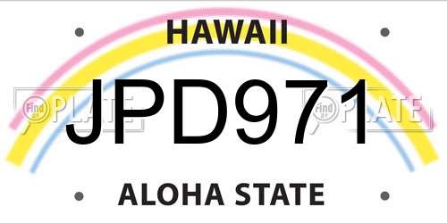 JPD971 Hawaii License Plate
