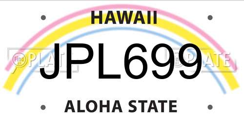 JPL699 Hawaii License Plate