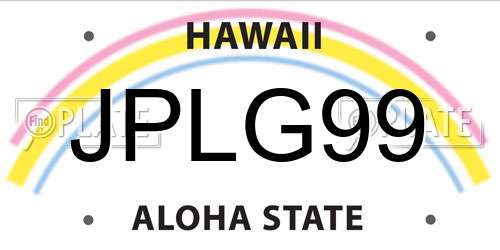 JPLG99 Hawaii License Plate