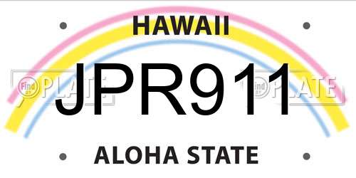 JPR911 Hawaii License Plate